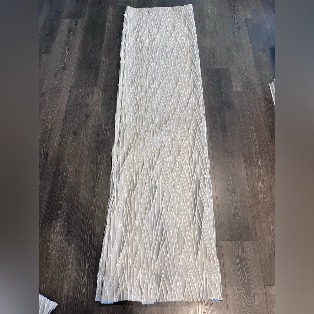 West Elm Geometric Textured Curtain Panels (2) Silver/Gray & White